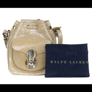 Ralph Lauren Ricky python drawstring bag.